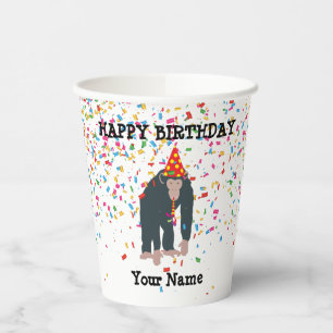 Monkey Chimpanzee Partying Animals Having a Party Paper Cups