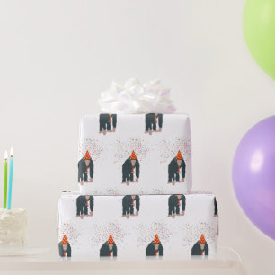Monkey Chimpanzee Partying Animals Having a Party  Wrapping Paper