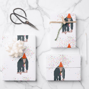 Monkey Chimpanzee Partying Animals Having a Party  Wrapping Paper Sheet