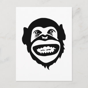 Monkey chimpanzee smile postcard