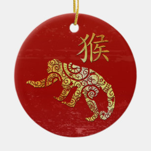 Monkey Chinese Zodiac Horoscope Constellation Sign Ceramic Ornament