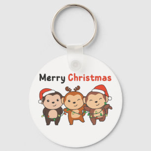 Monkey Christmas Animals Monkeys Merry Christmas K Key Ring