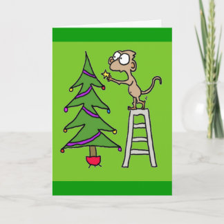 Monkey Christmas Card