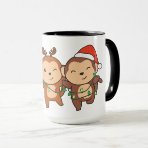 Monkey Christmas Christmas Animals Cute Monkeys Mu Mug