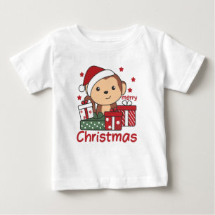 Monkey Christmas Gift Winter Animals Monkeys Baby T-Shirt