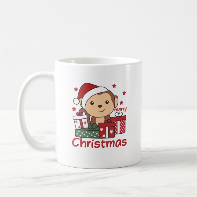 Monkey Christmas Gift Winter Animals Monkeys Coffee Mug (Left)