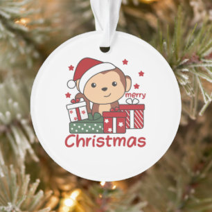 Monkey Christmas Gift Winter Animals Monkeys Ornament