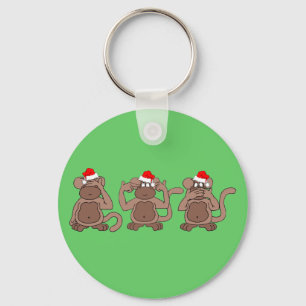 monkey Christmas Key Ring