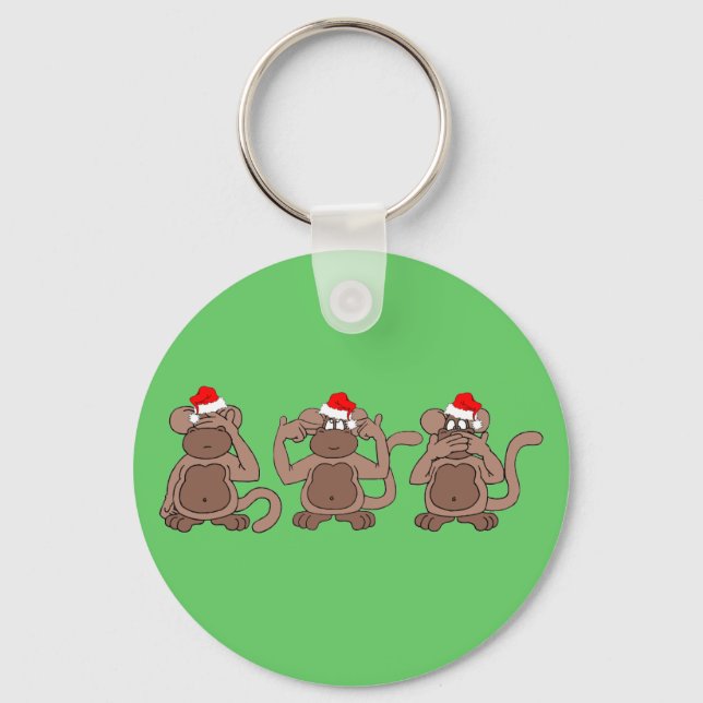 monkey Christmas Key Ring (Front)