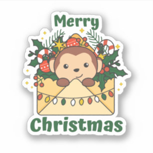 Monkey Christmas Letter Winter Animals Monkeys