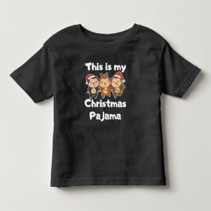Monkey Christmas Pyjamas Cute Monkeys Toddler T-Shirt
