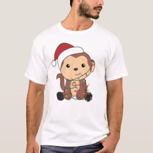 Monkey Christmas Snow Winter Animals Monkeys T-Shirt