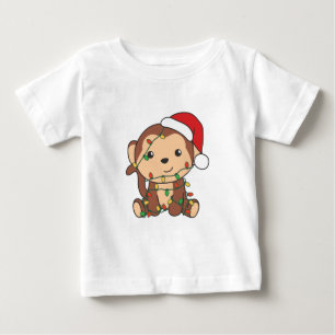 Monkey Christmas Winter Animals Monkeys Baby T-Shirt