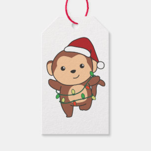Monkey Christmas Winter Animals Monkeys Gift Tags