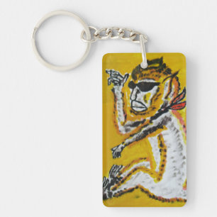 Monkey Circus Art Key Ring