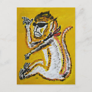 Monkey Circus Art Postcard