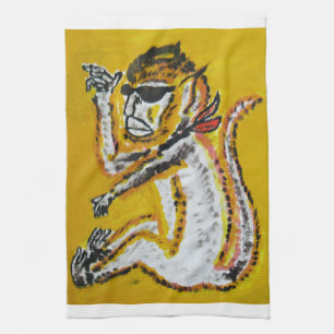 Monkey Circus Art Tea Towel