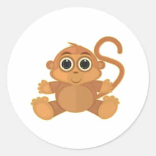 Monkey classic round sticker