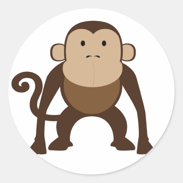 Monkey Classic Round Sticker (Front)