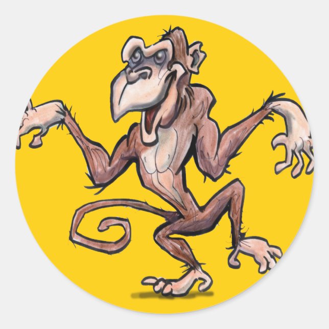 Monkey Classic Round Sticker (Front)