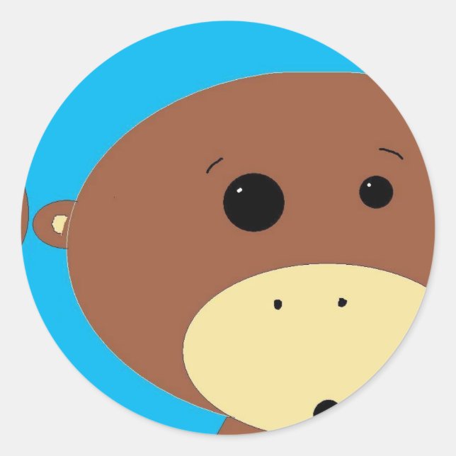 Monkey Classic Round Sticker (Front)