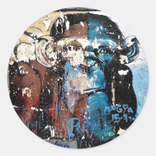 Monkey Classic Round Sticker, Glossy Classic Round Sticker