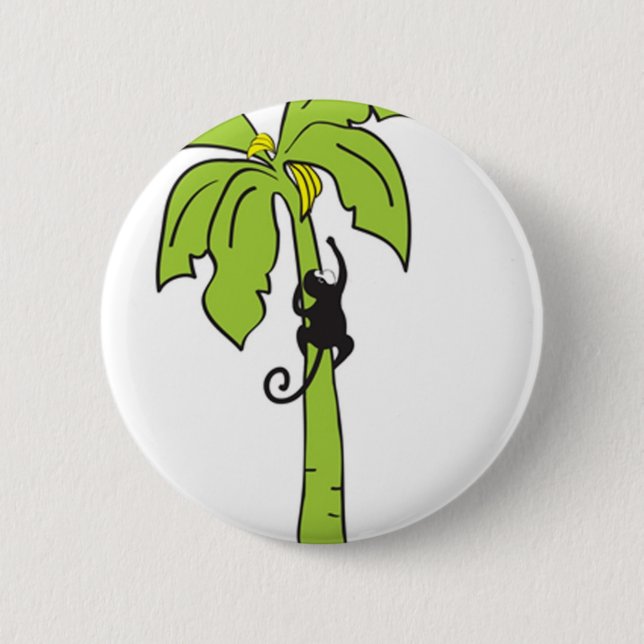 Monkey Climbing a Tree 6 Cm Round Badge (Front)