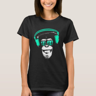 Monkey Cooler Monkey DJ Headphones Idea Party Mus T-Shirt