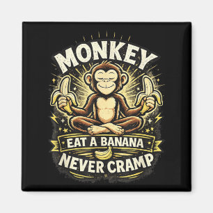 Monkey Cramp Funny Jungle Humour Design Banana Magnet