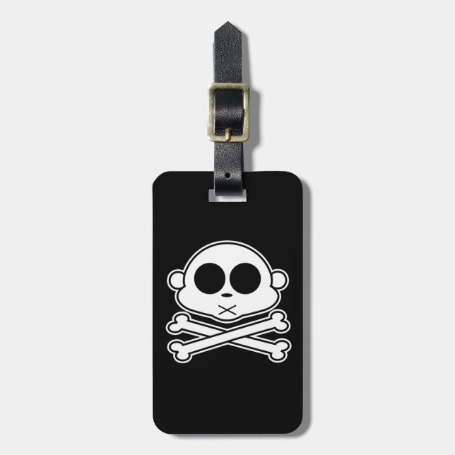 Monkey Cross Bone  Luggage Tag (Front Vertical)