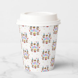 Monkey Cupcake Happy Birthday Paper Cup 