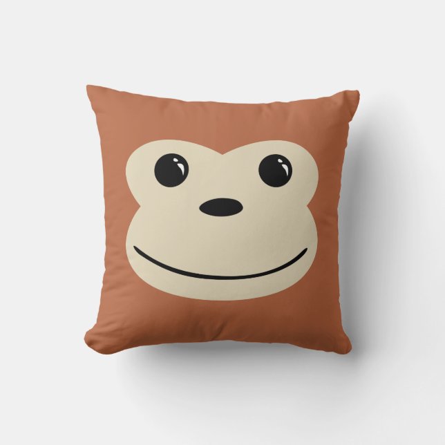 Monkey Cute Animal Face Design Cushion (Front)