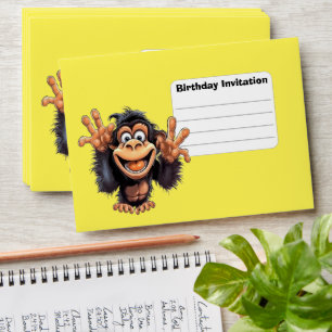 Monkey Cute Birthday Invitation Envelope