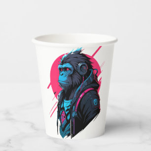 Monkey cyberpunk paper cups
