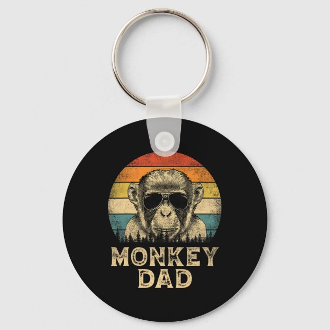 Monkey Dad Monkey Lovers Daddy Father's Day  Key Ring (Front)