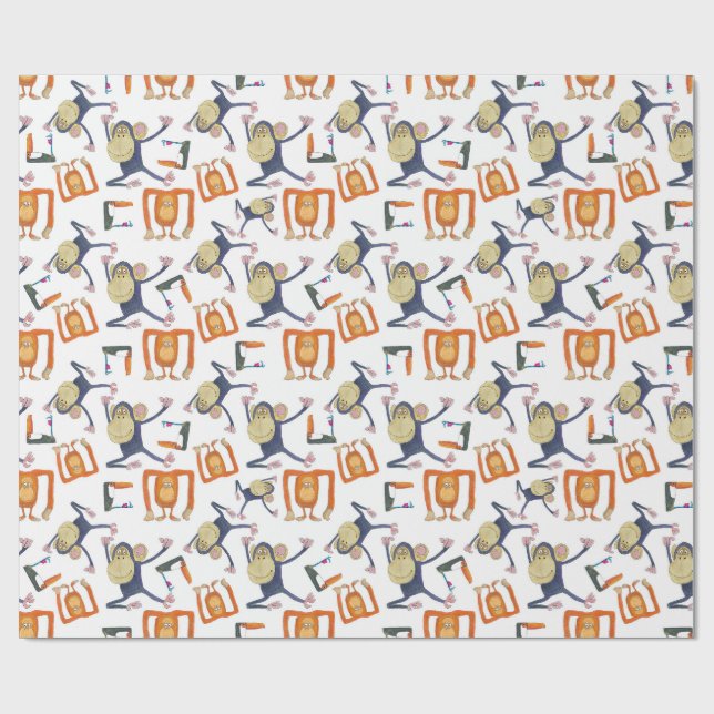 Monkey dance wrapping paper (Flat)