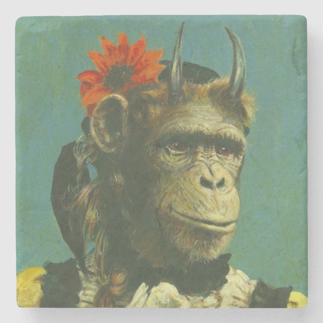 Monkey Demon Marble Coaster (Front)