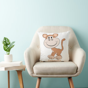 Monkey Design Personalised Cushion