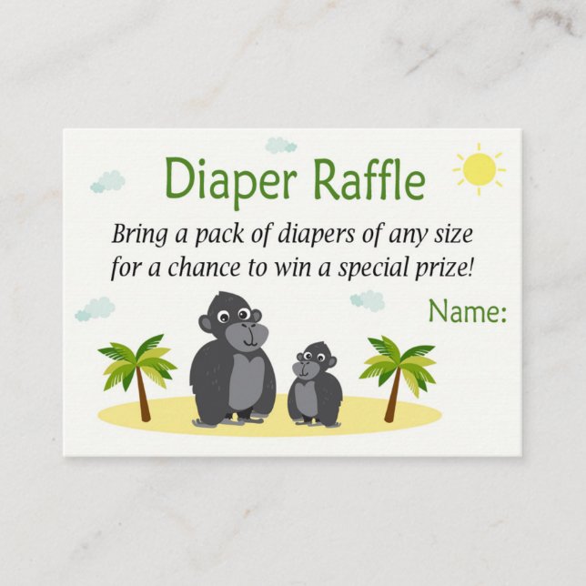 Monkey Diaper Raffle Tickets (Front)