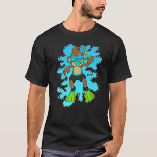 Monkey Diving Snorkel Swimming goggles T-Shirt