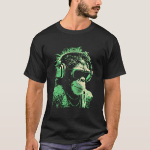Monkey Dj With Headphones And Sunglasses T-Shirt