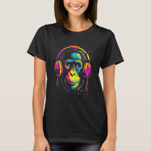 Monkey DJ with Headphones  Music Deejay Disc Jocke T-Shirt