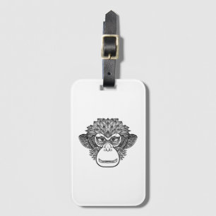 Monkey Doodle Face Luggage Tag