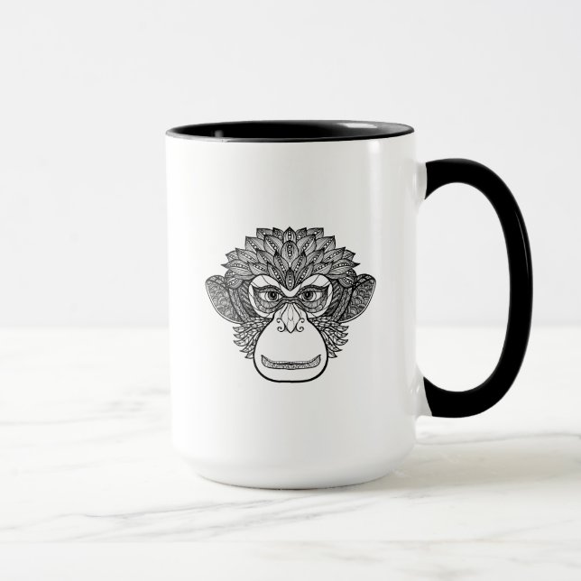 Monkey Doodle Face Mug (Right)