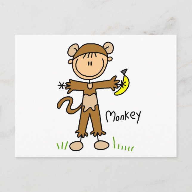 Monkey Dress Up T-shirts and Gifts Postcard (Front)