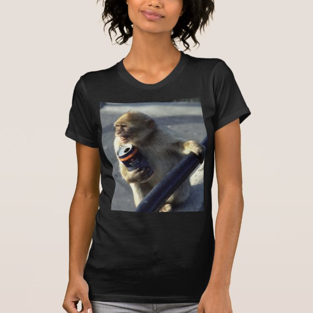 Monkey Drinking T-Shirt (Front)