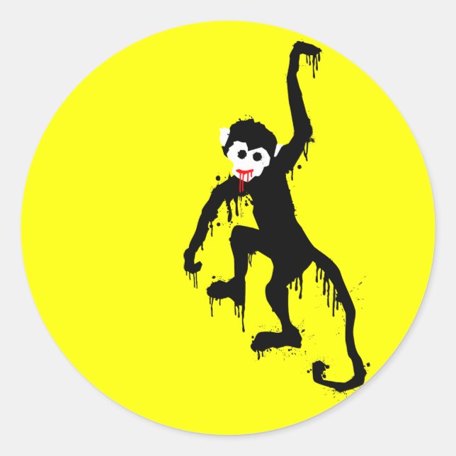 monkey dripz classic round sticker (Front)