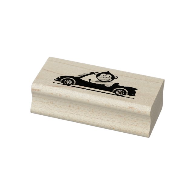 Monkey Driver Rubber Stamp (Stamp)