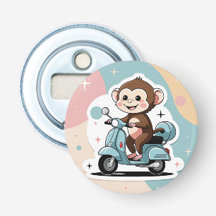 Monkey driving a scooter bottle opener