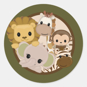 Monkey Elephant Lion NALI JUNGLE NJC Seal Sticker